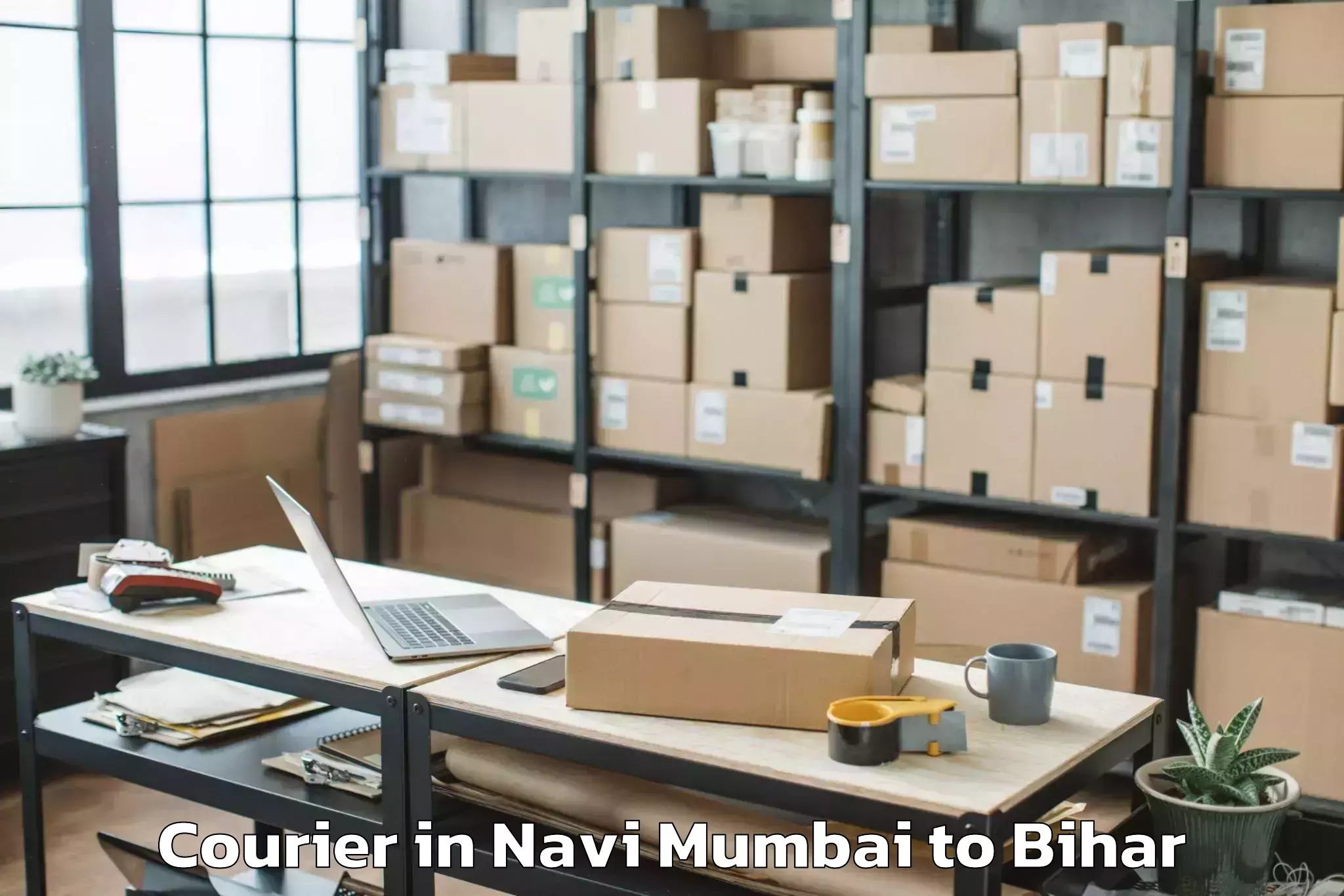 Reliable Navi Mumbai to Bairgania Courier